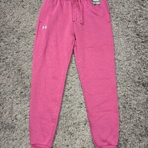 NWT Under Armour Loose XS Pink Joggers SweatPants Pockets Cuffed Pull On